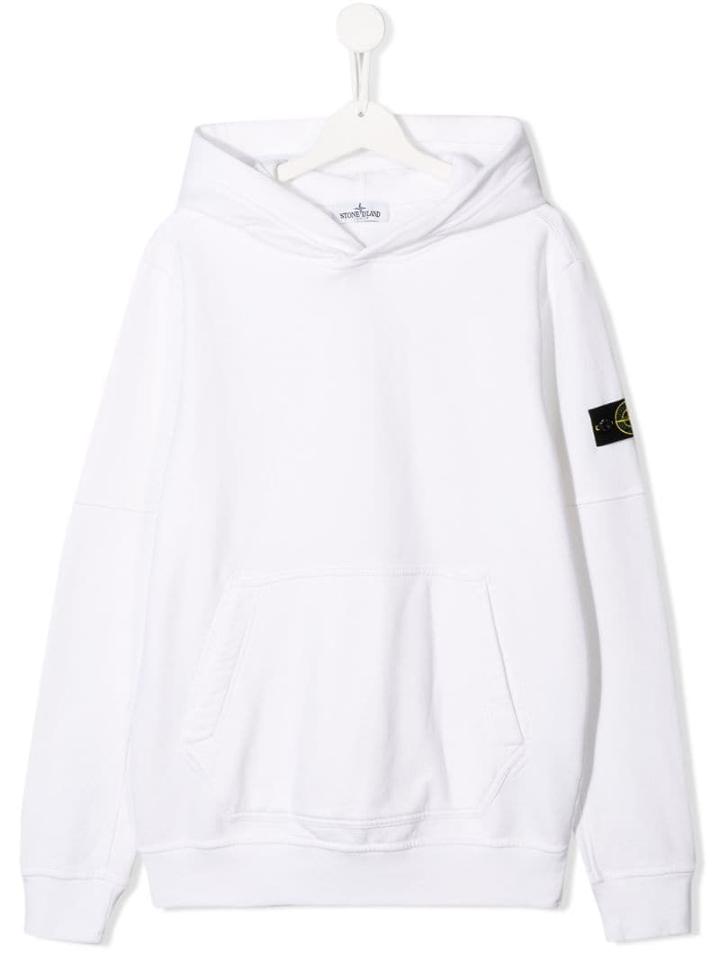 Stone Island Junior Minimal Hoodie - White