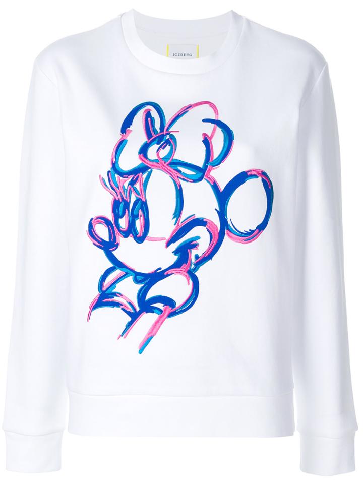 Iceberg Painted Minnie Sweatshirt - White