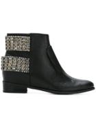 Schutz Embellished Heel Strap Ankle Boots - Black