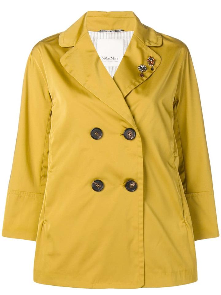 's Max Mara Double-breasted Coat - Yellow