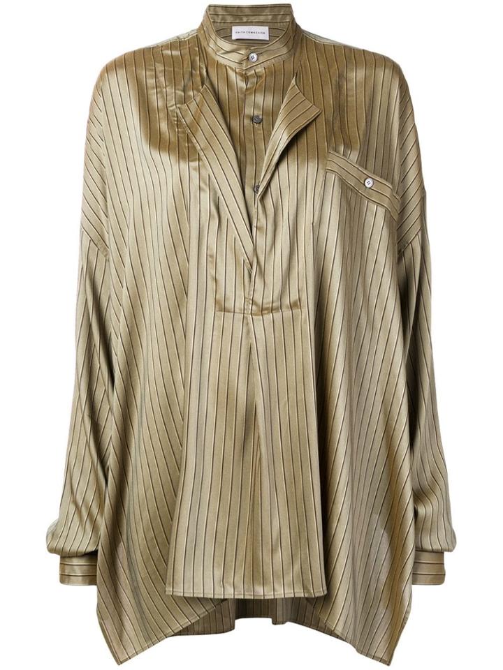 Faith Connexion Oversized Striped Shirt - Green