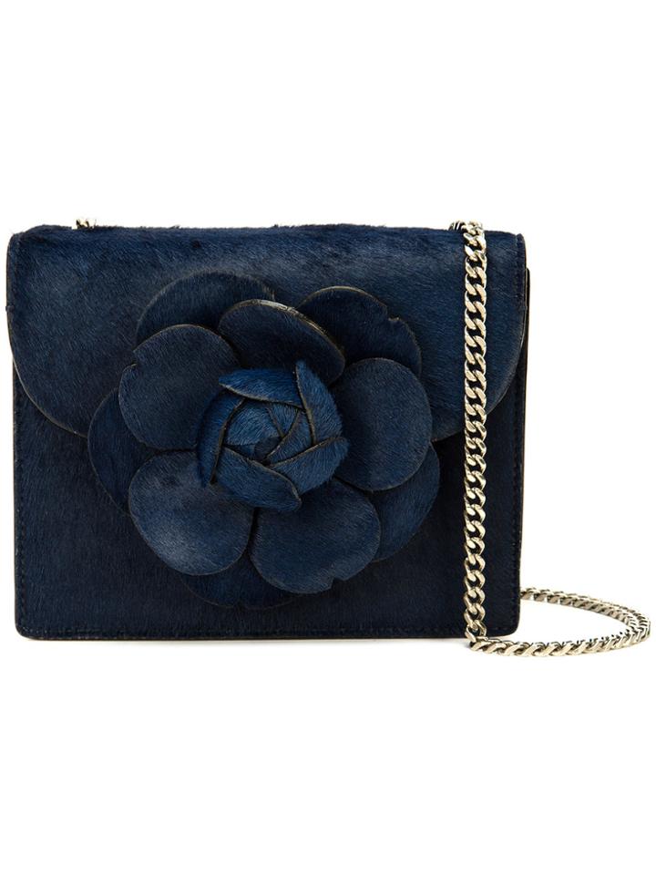Oscar De La Renta Pony Hair Mini Tro Bag - Blue