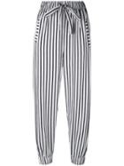 Numero00 - Striped Trousers - Women - Cotton - Xs, Blue, Cotton