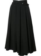 Y's Pleats Wrap Skirt, Women's, Size: 2, Black, Wool