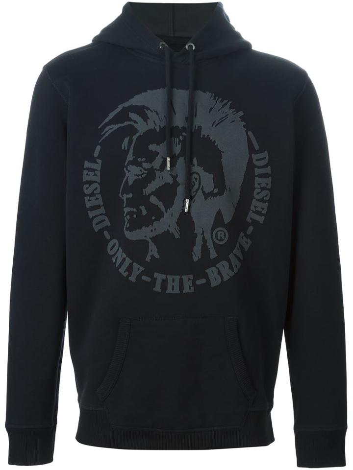 Diesel S-agnes Hoodie, Men's, Size: Xxl, Black, Cotton