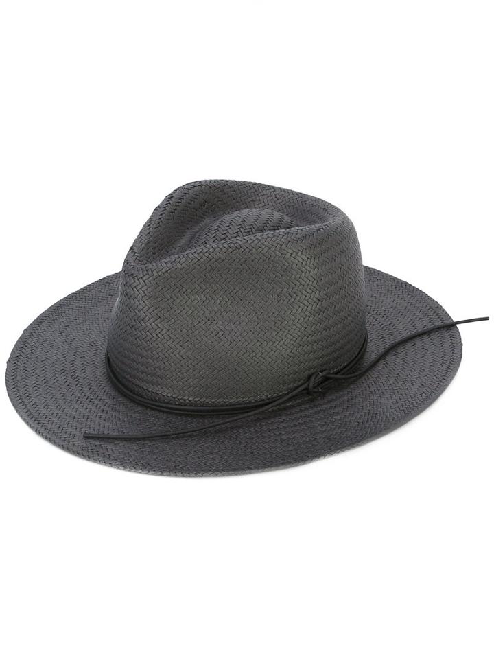 Rag & Bone - Packable Straw Fedora Hat - Women - Paper/polyester - M, Women's, Grey, Paper/polyester