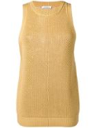 Nina Ricci Cashmere Eyelet Knitted Top - Yellow