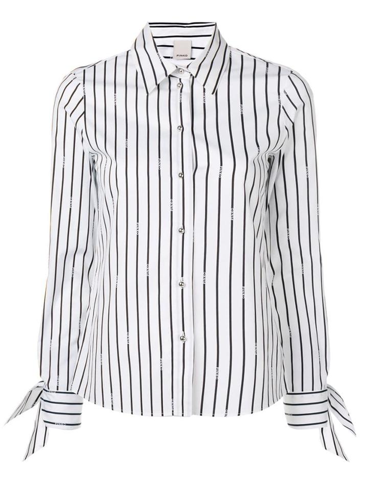 Pinko Tie Cuff Striped Shirt - White