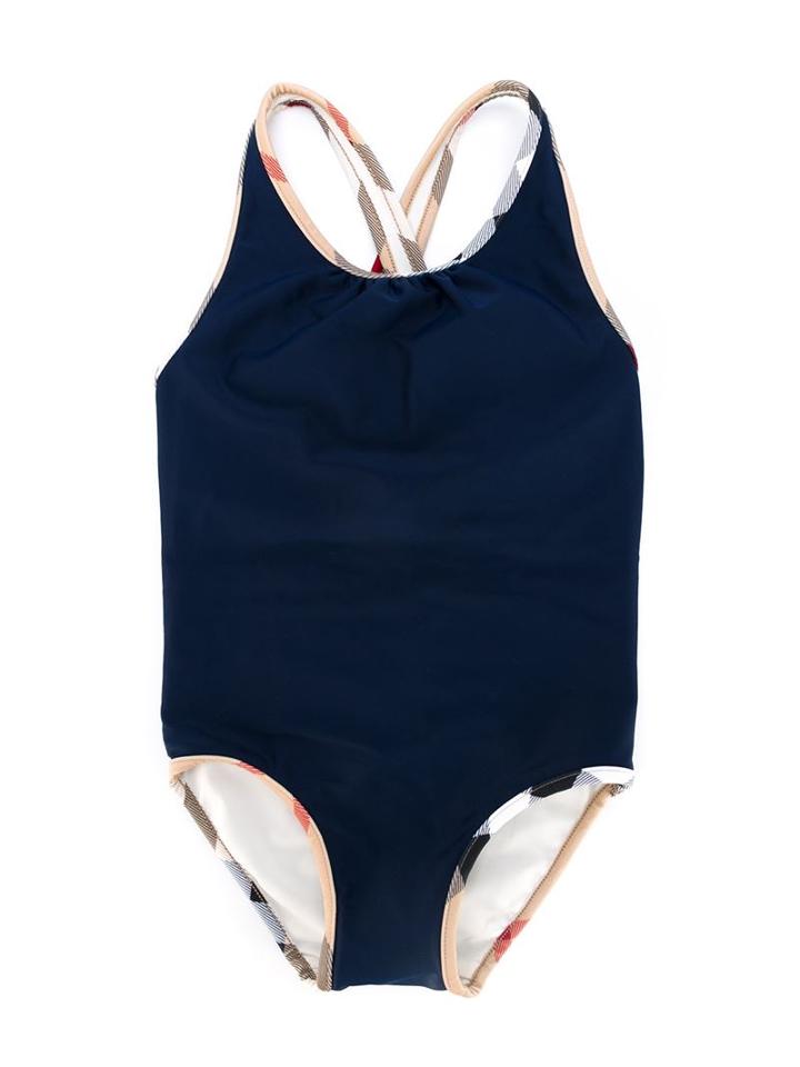 Burberry Kids Classic Swimsuit, Girl's, Size: 12 Yrs, Blue