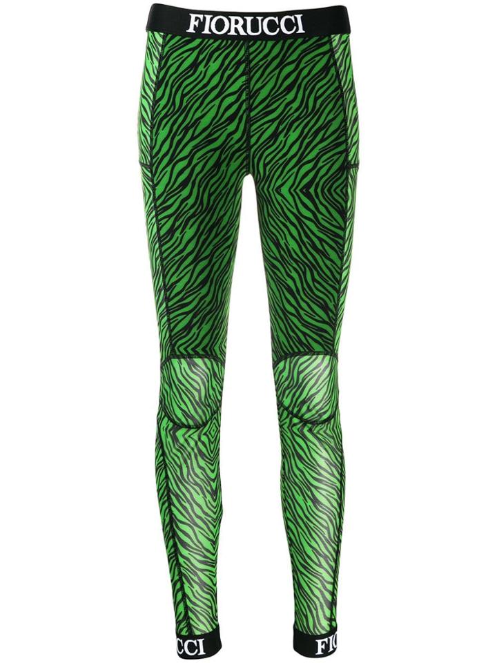 Fiorucci Zebra Print Leggings - Green