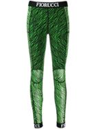 Fiorucci Zebra Print Leggings - Green