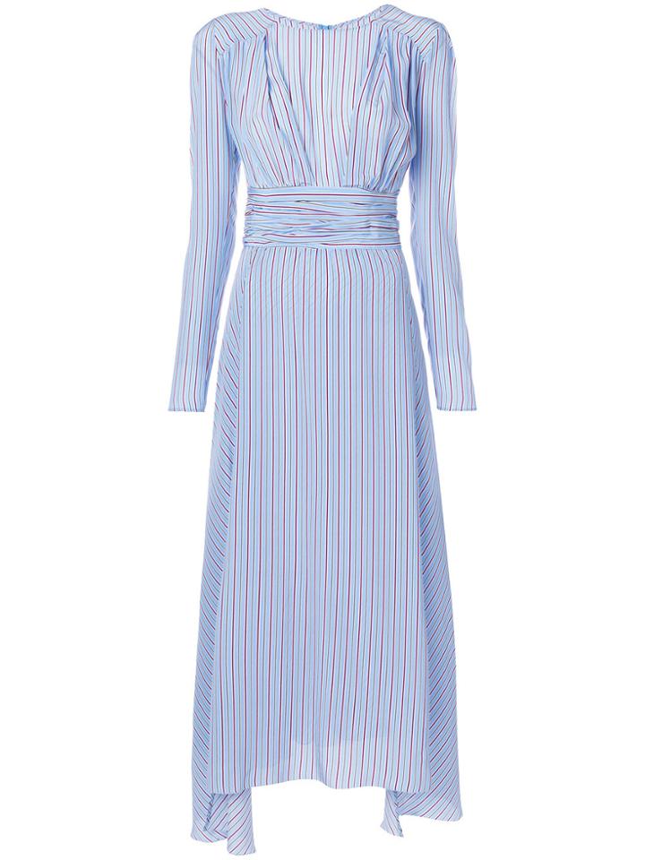 Ermanno Scervino Gathered Striped Dress - Blue