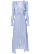 Ermanno Scervino Gathered Striped Dress - Blue