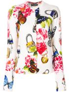 Dolce & Gabbana Floral And Padlock Print Cardigan - Multicolour