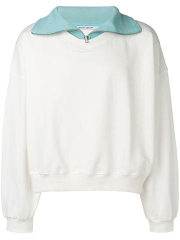 Martin Asbjorn Zipped Neck Sweatshirt - White