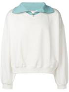 Martin Asbjorn Zipped Neck Sweatshirt - White