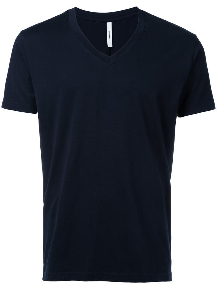 Attachment - V-neck T-shirt - Men - Cotton - 1, Blue, Cotton