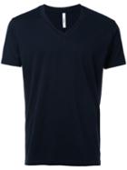 Attachment - V-neck T-shirt - Men - Cotton - 1, Blue, Cotton