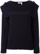 Chloé Knitted Sweater, Women's, Size: Medium, Blue, Cotton