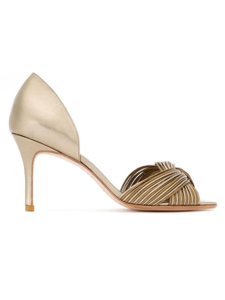 Sarah Chofakian Colagem Peep Toe Pumps - Gold