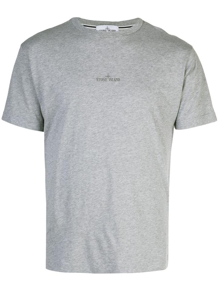 Stone Island Embroidered Logo T-shirt - Grey