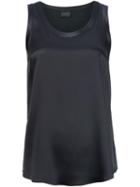 Brunello Cucinelli Scoop Neck Tank Top, Women's, Size: Large, Black, Silk/spandex/elastane