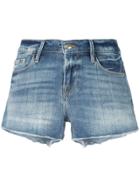 Frame Frayed Edges Denim Shirt - Blue