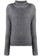 Aragona Rollneck Knit Sweater - Grey