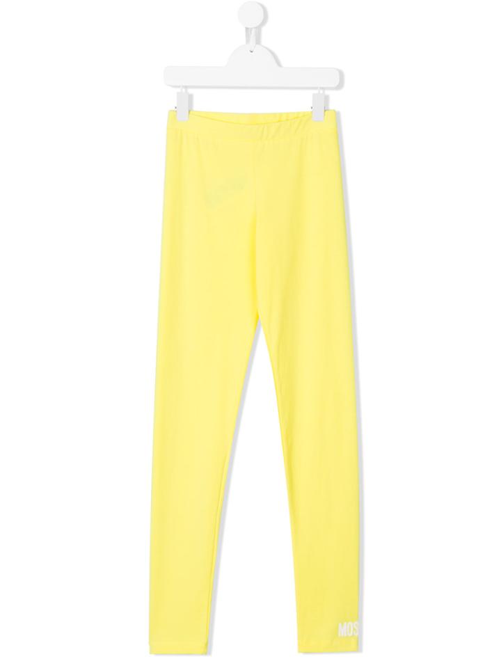 Moschino Kids Logo Print Leggings - Yellow & Orange