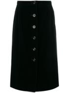 Emanuel Ungaro Vintage Velvet Midi Skirt - Black