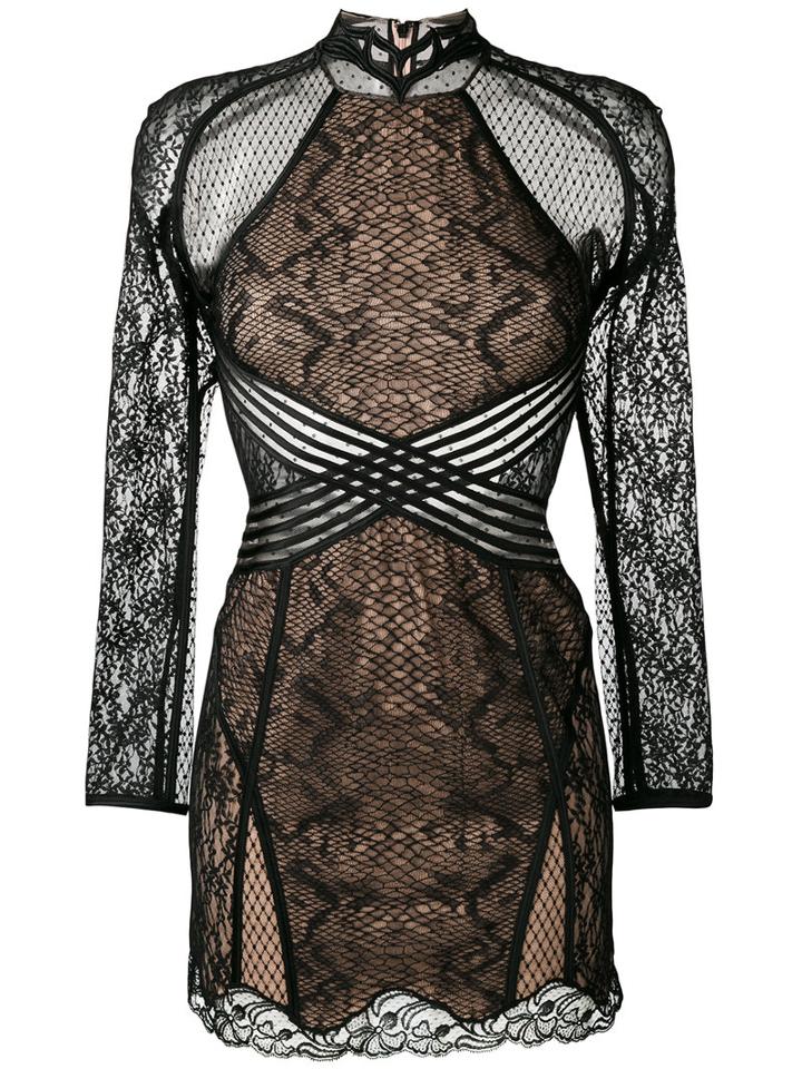 Alexander Wang - Sheer Lace Dress - Women - Silk/nylon/polyester/spandex/elastane - 2, Black, Silk/nylon/polyester/spandex/elastane