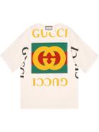 Gucci Oversize T-shirt With Gucci Logo - Neutrals