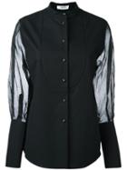 J.w.anderson Sheer Sleeve Buttoned Shirt, Women's, Size: 10, Black, Cotton