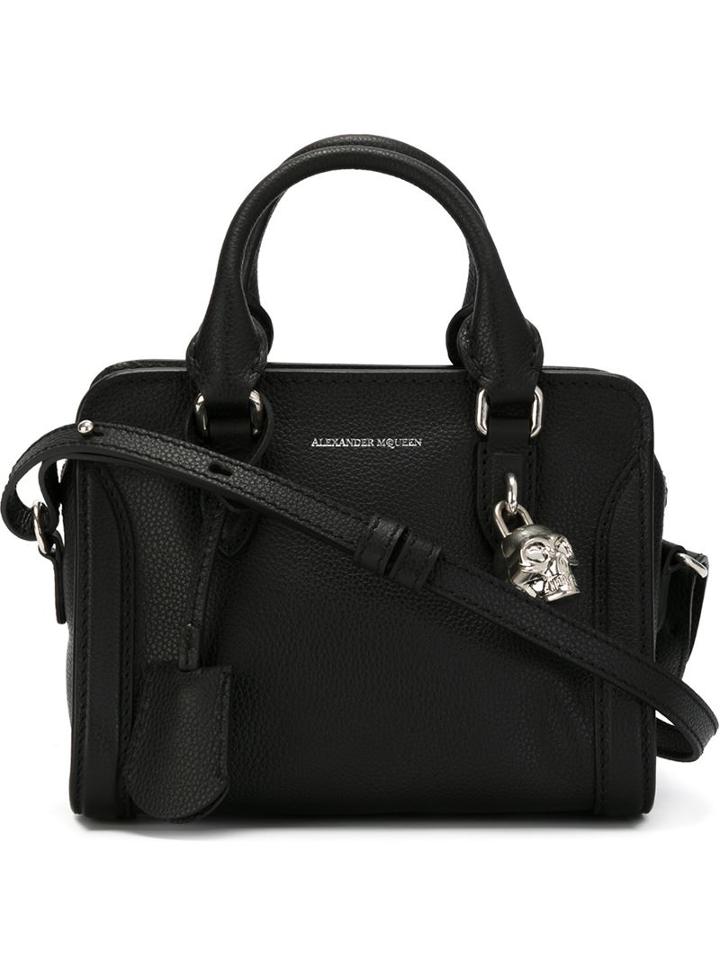 Alexander Mcqueen Padlock Tote, Women's, Black, Leather