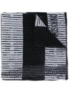 Moschino Trompe-l'oeil Scarf, Men's, Grey, Wool