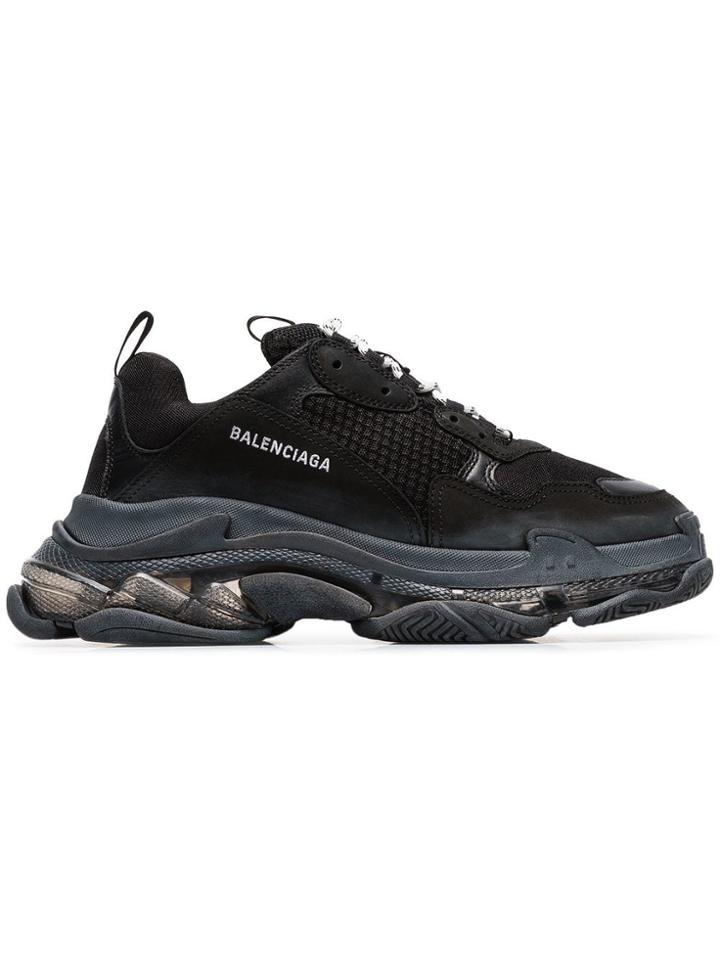 Balenciaga Black Triple S Bubble Sneakers