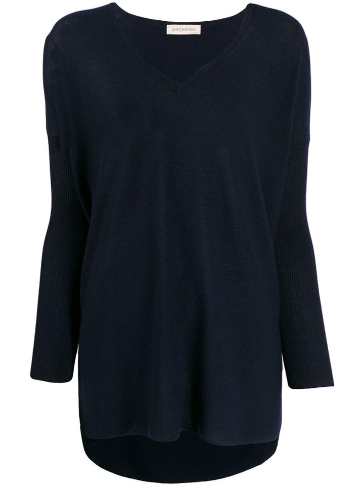 Gentry Portofino Cashmere Loose-fit Jumper - Blue