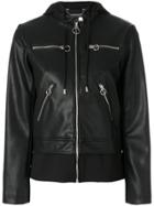Twin-set Zip Up Biker Jacket - Black