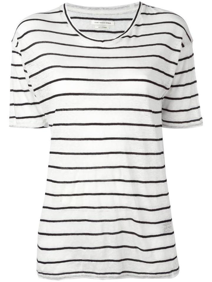 Isabel Marant Étoile Striped T-shirt, Women's, Size: Xs, White, Linen/flax/cotton