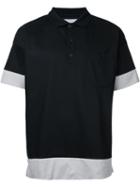Factotum Contrast Polo Shirt, Men's, Size: 46, Black, Polyester/cotton