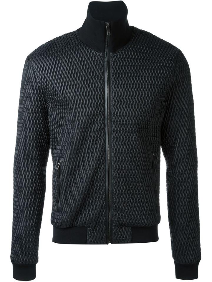 Dolce & Gabbana Quilted Bomber Jacket, Men's, Size: 50, Black, Polyamide/polyester
