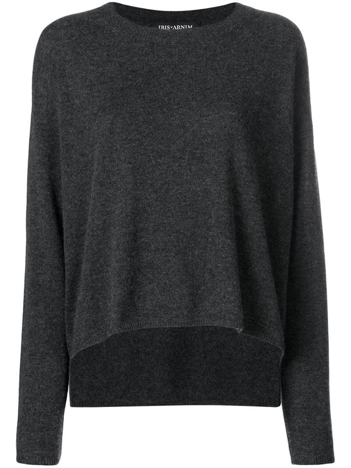 Iris Von Arnim Boat Neck Jumper - Grey