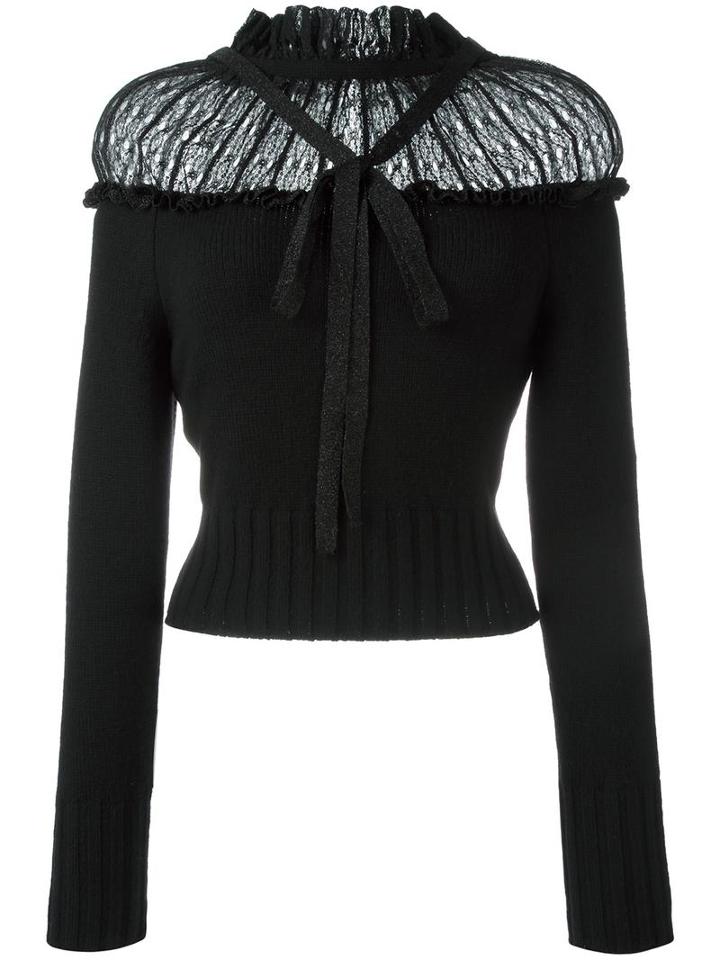 Philosophy Di Lorenzo Serafini Lace Insert Jumper, Women's, Size: 42, Black, Polyamide/virgin Wool