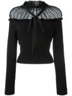 Philosophy Di Lorenzo Serafini Lace Insert Jumper, Women's, Size: 42, Black, Polyamide/virgin Wool