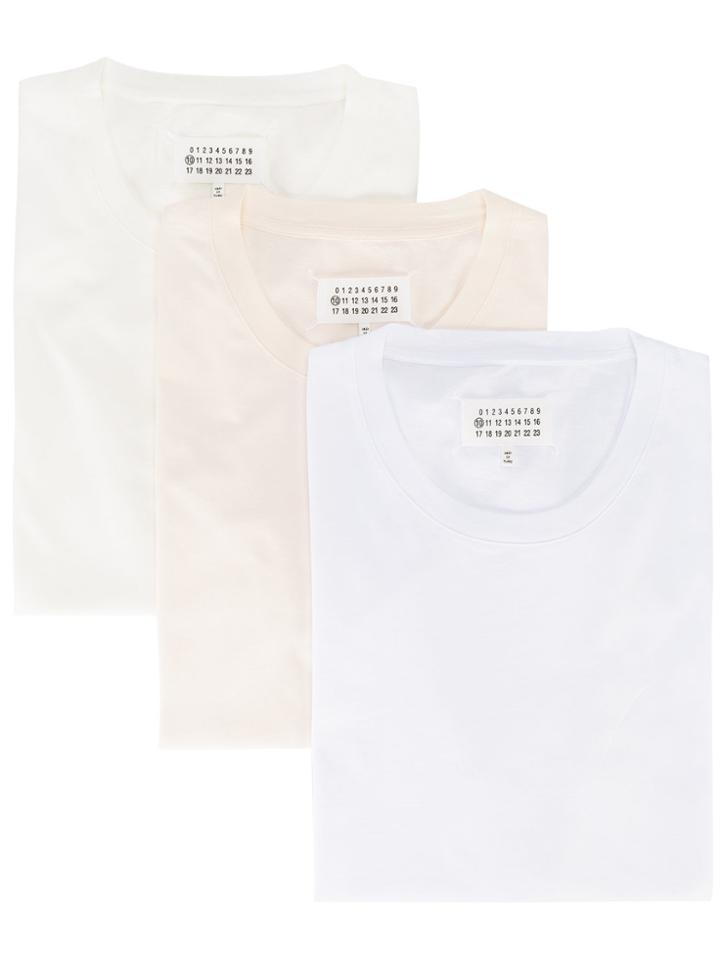 Maison Margiela Neutral Classic Crew Neck T Shirt 3 Pack - White