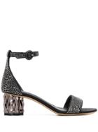 Salvatore Ferragamo Stud-embellished Sandals - Black