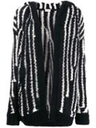 Saint Laurent Zebra Hooded Knitted Jacket - Black