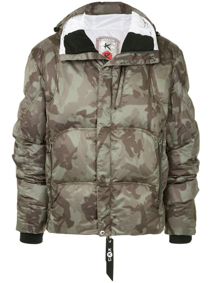 Kru Camouflage Down Jacket - Green