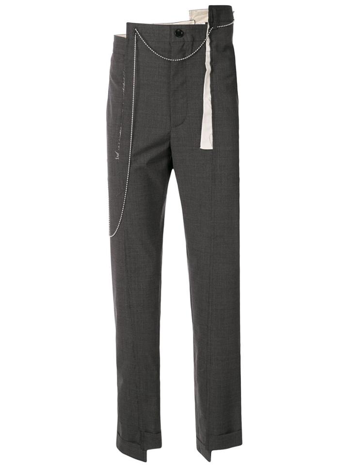 Magliano Asymmetric Chain Detail Trousers - Grey