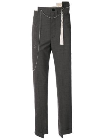 Magliano Asymmetric Chain Detail Trousers - Grey
